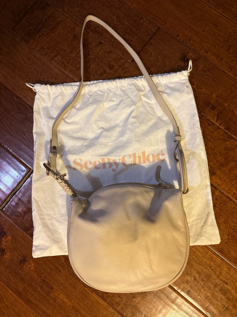 See By Chloe Light Beige Leather Shoulder Bag
